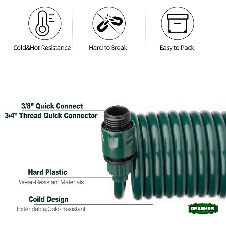 Λάστιχο Ποτίσματος Σπιράλ GRASHER 20m – χρήση από επαγγελματία