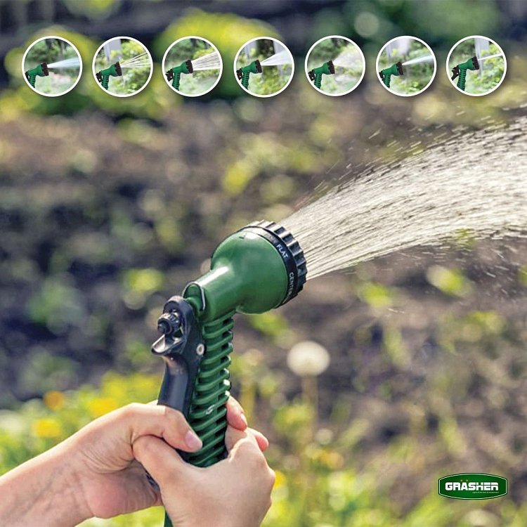 GRASHER Λάστιχο Ποτίσματος Σπιράλ 15m Σετ