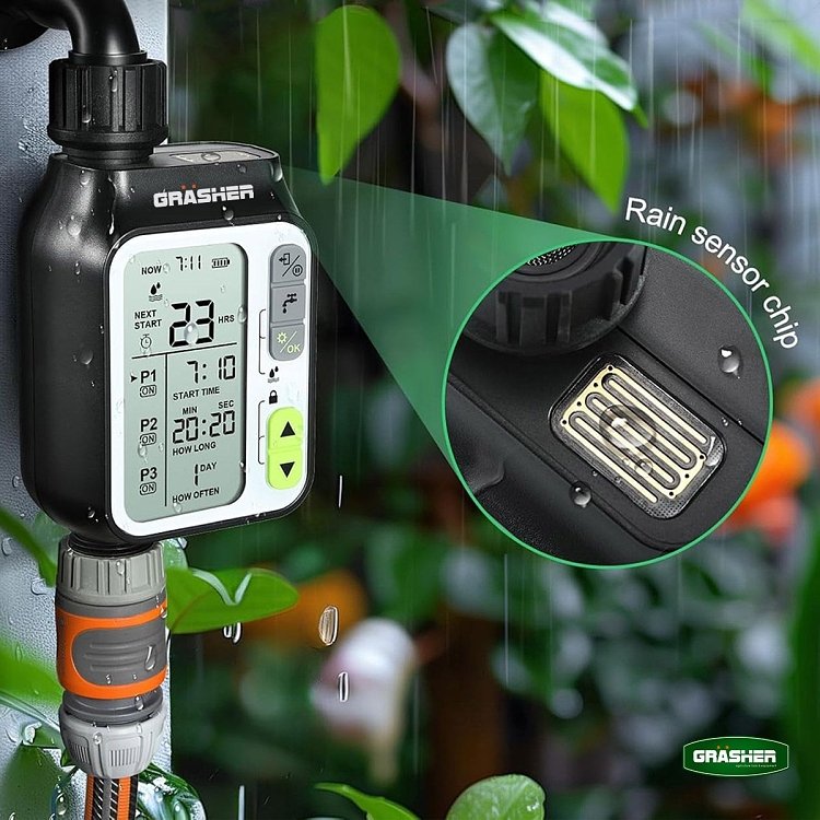 GRASHER ψηφιακός προγραμματιστής ποτίσματος με εύκολο χειρισμό και παιδικό κλείδωμα