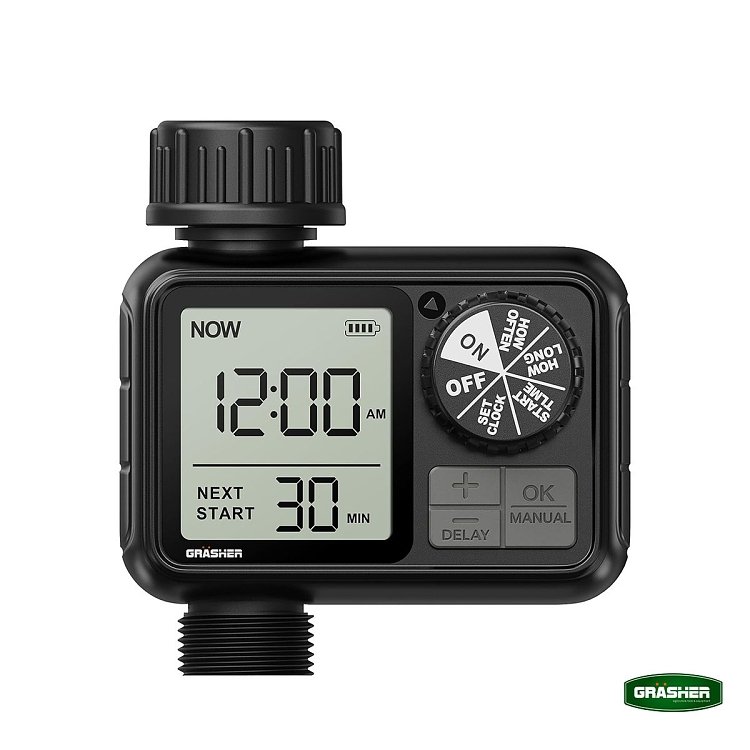 GRASHER WT2044 αυτόματος προγραμματιστής ποτίσματος με ανθεκτική πλαστική κατασκευή IPX5
