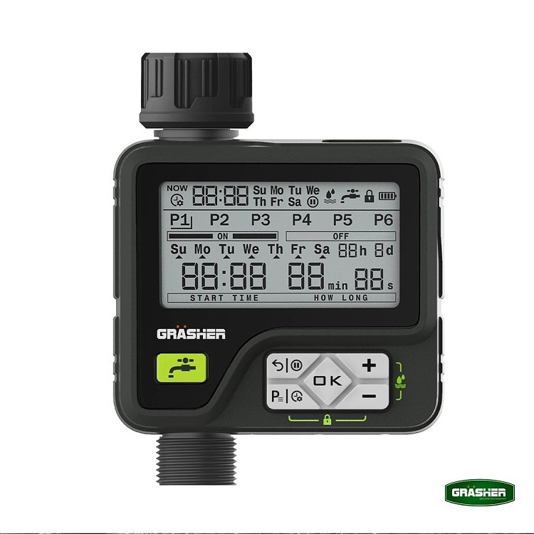 Προγραμματιστής ποτίσματος GRASHER WT6085 ψηφιακός με LCD οθόνη