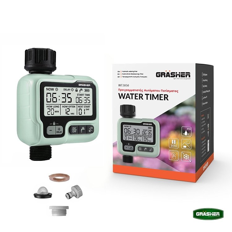 GRASHER WT3050 Προγραμματιστής Ποτίσματος – λεπτομέρεια LCD οθόνης