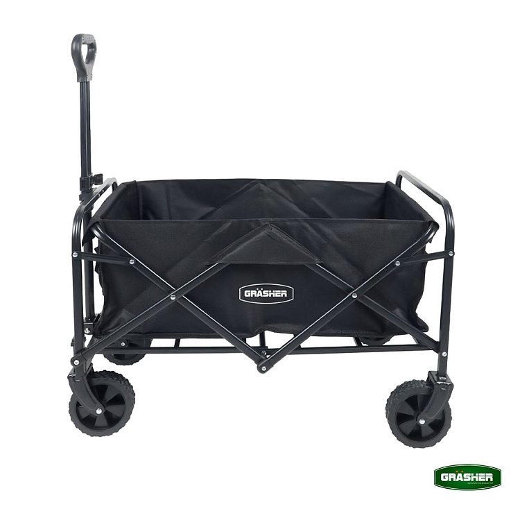 Grasher FT8060 – Πτυσσόμενο Καρότσι Κήπου Μεταλλικό 80 L, Φορτίο 80 kg, Μαύρο