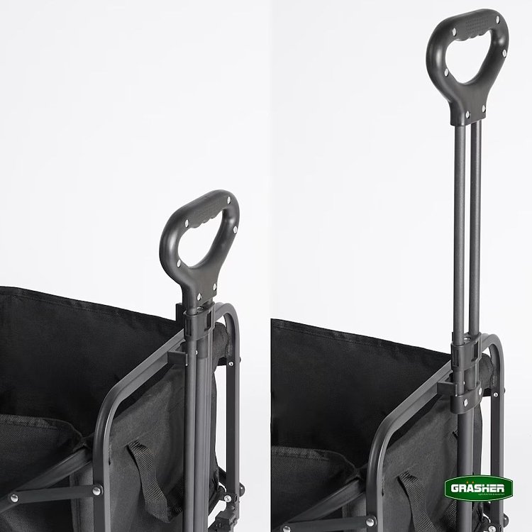 Grasher FT1560 – Πτυσσόμενο Καρότσι Κήπου Μεταλλικό 150 L, Φορτίο 150 kg, Μαύρο