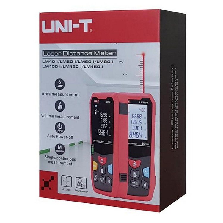 Μετρητής απόστασης UNI-T LM50A 50m laser ακριβείας με οθόνη και αλφάδι