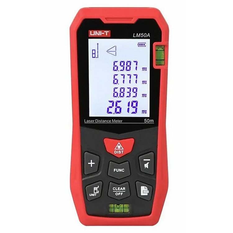 Μετρητής απόστασης UNI-T LM50A 50m laser ακριβείας με οθόνη και αλφάδι