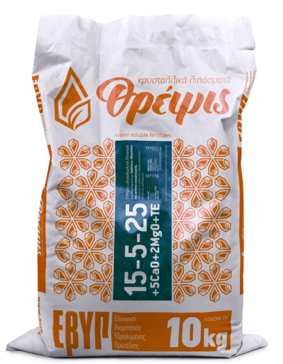 15-5-25+CaO+MgO+TE – εικόνα υδατοδιαλυτού λιπάσματος ανάπτυξης