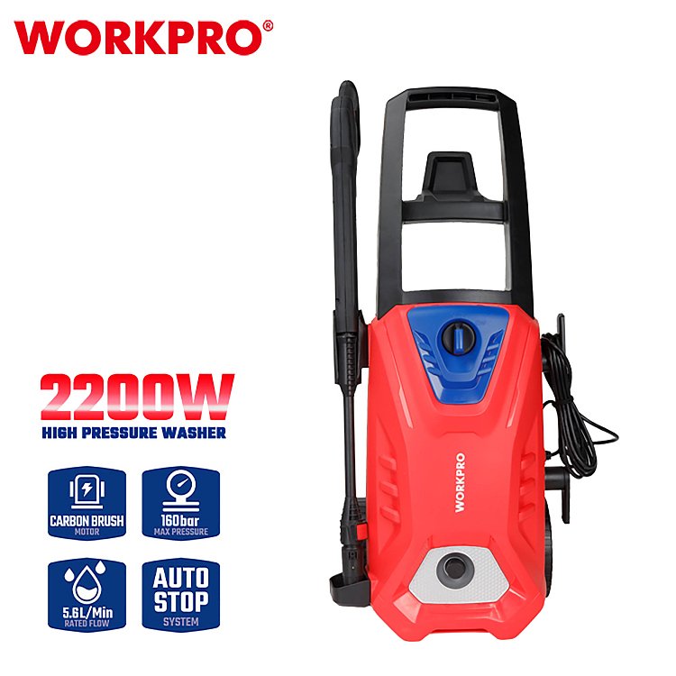 Πλυστικό μηχάνημα 2200W 160bar WORKPRO WP423012 PROFI με μεταλλική αντλία και Autostop για επαγγελματικό καθαρισμό