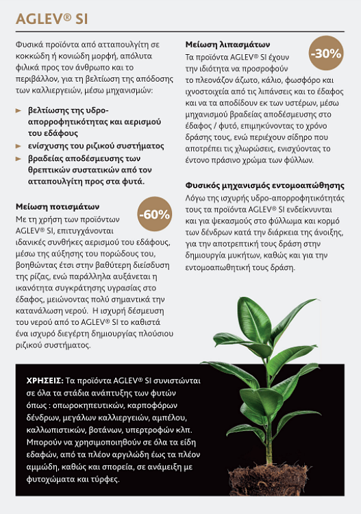 Aglev SI Ατταπουλγίτης – χρήση σε δέντρα και κηπευτικά
