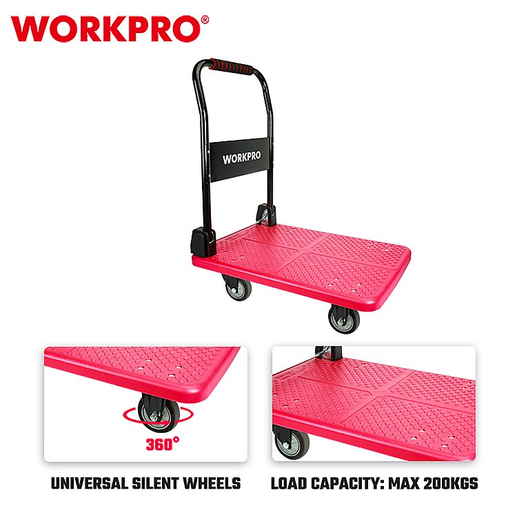 Επαγγελματικό καρότσι πλατφόρμας WORKPRO PROFI 700x480mm