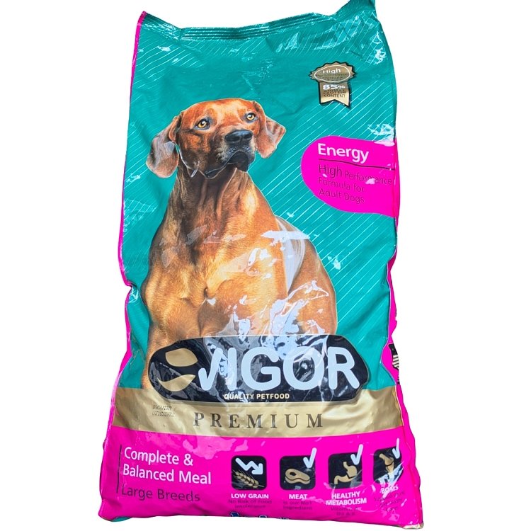 Η Vigor Premium Energy καλύπτει τις αυξημένες ενεργειακές απαιτήσεις ενήλικων σκύλων υψηλής δραστηριότητας.