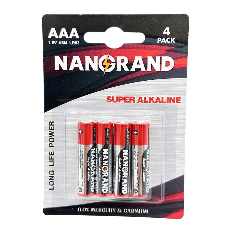 Nanorand Super Alkaline AAA 1.5V 4τμχ – Αλκαλικές μπαταρίες μεγάλης διάρκειας για μικρές συσκευές