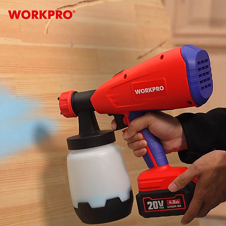 Πιστόλι βαφής λιθίου WORKPRO 20V-Li για DIY και επαγγελματικές εφαρμογές