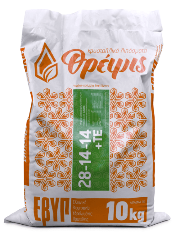 28-14-14+TE Υδατοδιαλυτό Λίπασμα Υψηλού Αζώτου