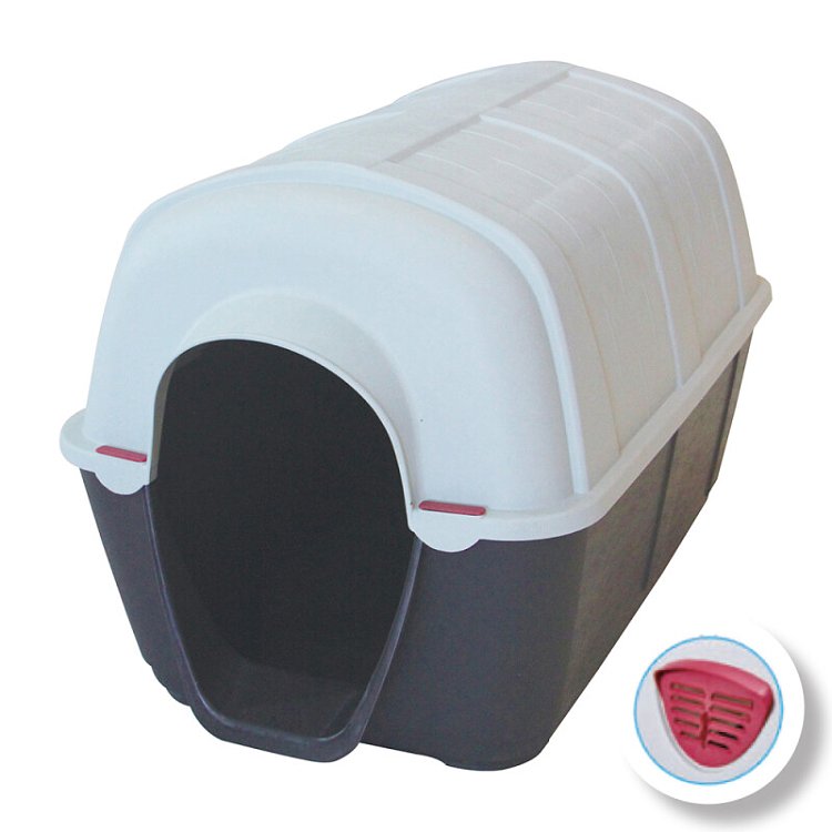 GLEE Σπιτάκι σκύλου Olympus άσπρο-μαύρο ανθεκτικό με αεραγωγούς, αδιάβροχο για όλες τις καιρικές συνθήκες