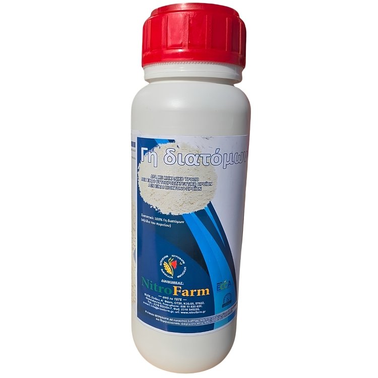 Δοχείο 5 kg Γη διατόμων NitroFarm, μπροστινή όψη με την ετικέτα