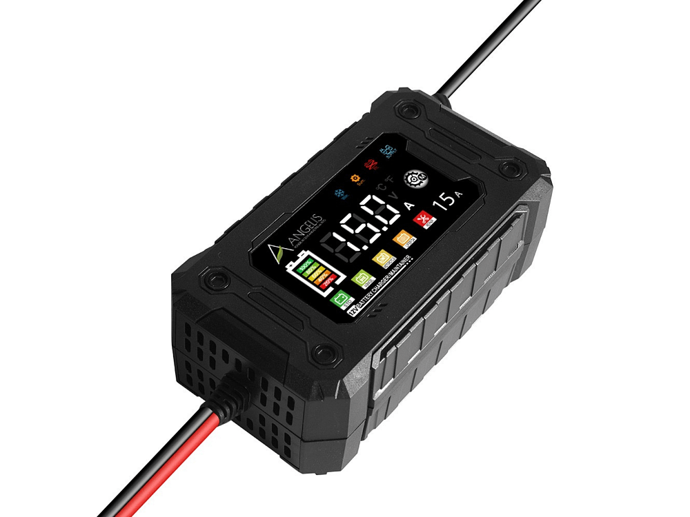 Φορτιστής – συντηρητής μπαταρίας 12V 15A με LCD οθόνη και 9 στάδια φόρτισης