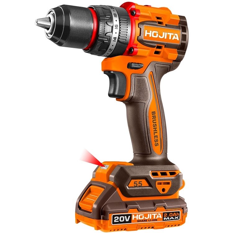 Δραπανοκατσάβιδο HOJITA 20V Brushless 55Nm με βαλιτσάκι – κρουστικό εργαλείο μπαταρίας