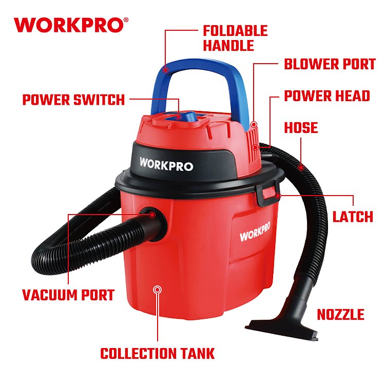 Επαγγελματική σκούπα στερεών WORKPRO WP423015CE 10L PROFI