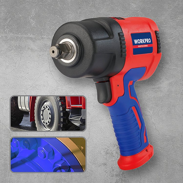 WORKPRO αερόκλειδο 1/2” με ταχυσυνδέσμους Ευρώπης, USA, Ιταλίας