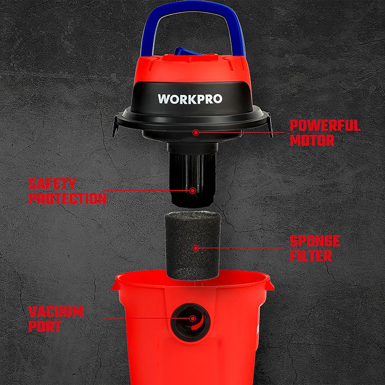 Σκούπα ηλεκτρική WORKPRO PROFI με εξαρτήματα καθαρισμού