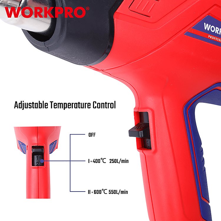 Πιστόλι θερμού αέρα WORKPRO WP474000CE με 2 ρυθμίσεις θερμοκρασίας