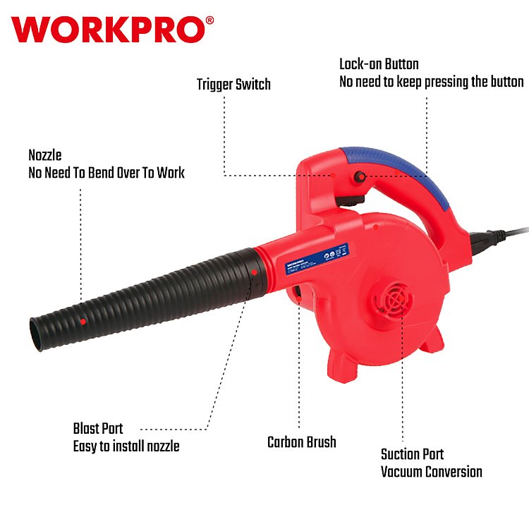 WORKPRO WP476002CE 600W φυσητήρας-απορροφητήρας ηλεκτρικός PROFI