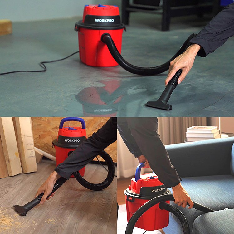 Ηλεκτρική σκούπα WORKPRO με κάδο από ανοξείδωτο ατσάλι