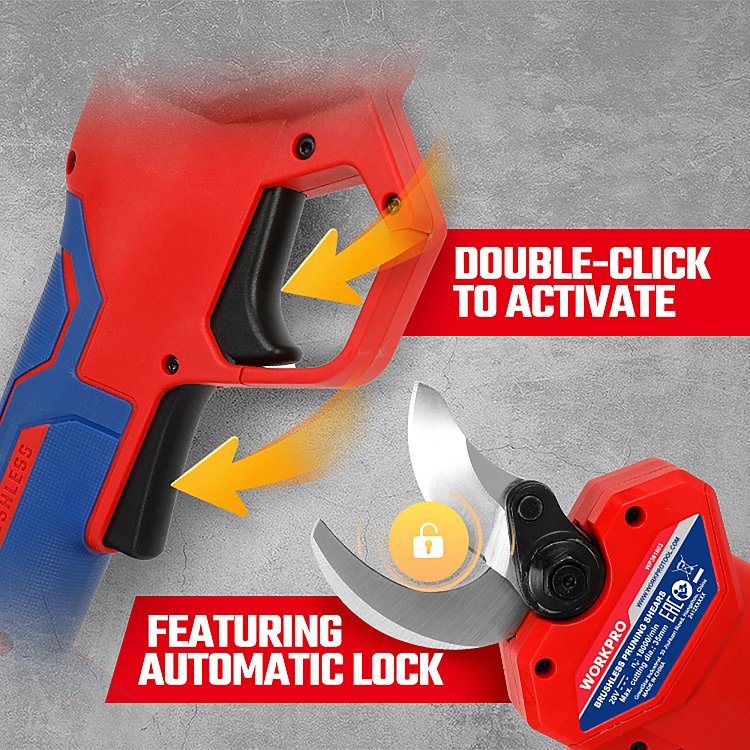 Επαναφορτιζόμενο ψαλίδι μπαταρίας WORKPRO PROFI για αμπέλια