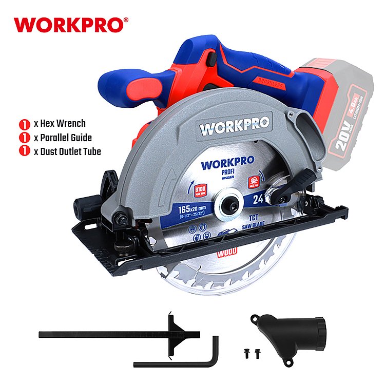 Επαναφορτιζόμενο δισκοπρίονο WORKPRO PROFI για ξύλο και κατασκευές
