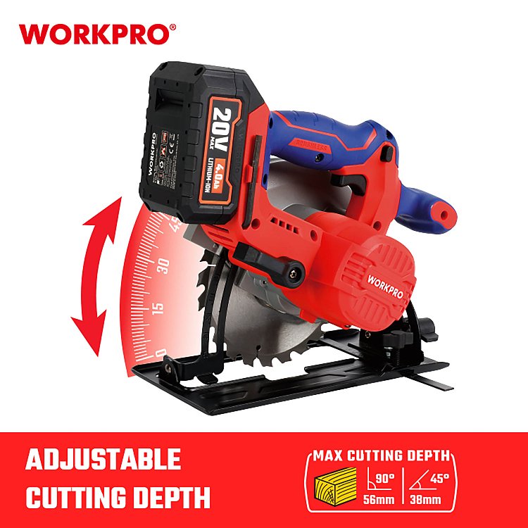 WP391200 WORKPRO 20V-Li BL δισκοπρίονο χειρός επαγγελματικό SOLO