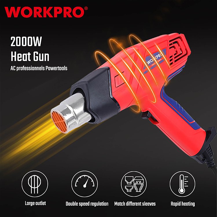 Πιστόλι αέρα WORKPRO 2000W PROFI για συγκόλληση και διαμόρφωση