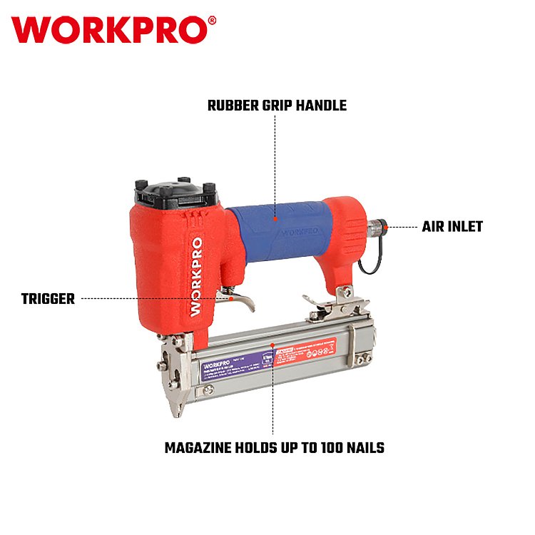 Καρφωτικό αέρος WORKPRO P625 για ακέφαλα καρφιά GA23 10–25mm