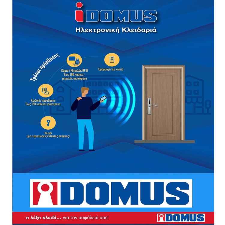 i-DOMUS ηλεκτρονική κλειδαριά INOX – συσκευασία σε κοντινό πλάνο