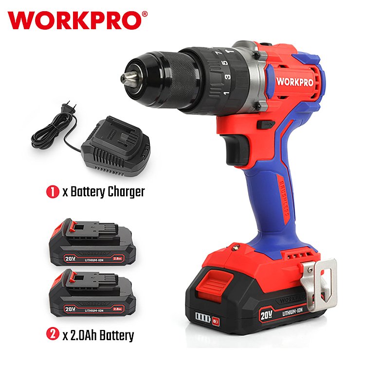 WORKPRO WP390007 δραπανοκατσάβιδο PROFI με ταχυφορτιστή και βαλίτσα