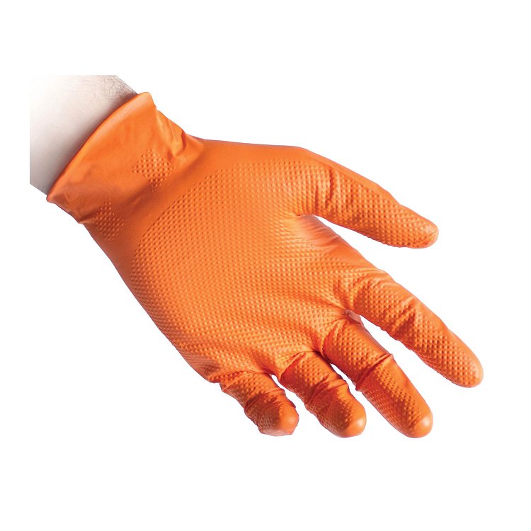 Reflexx N85 Γάντια Νιτριλίου Πορτοκαλί Heavy Duty Χωρίς Πούδρα