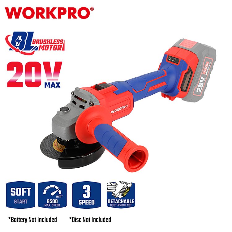 Γωνιακός τροχός WORKPRO WP392004 20V-Li BL SOLO Φ125mm