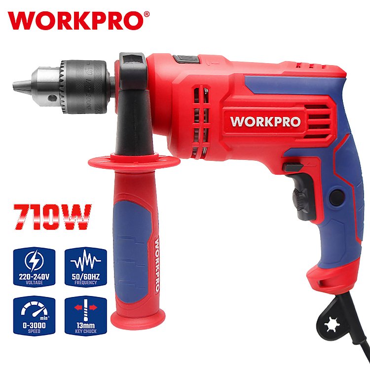 Δραπανοκρουστικό WORKPRO 710W PROFI – Ισχυρό εργαλείο για μπετόν & τοίχο