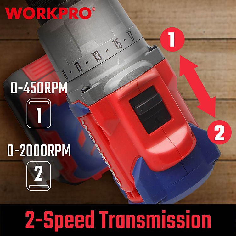 Επαναφορτιζόμενο εργαλείο WORKPRO WP390002 με Soft Grip λαβή