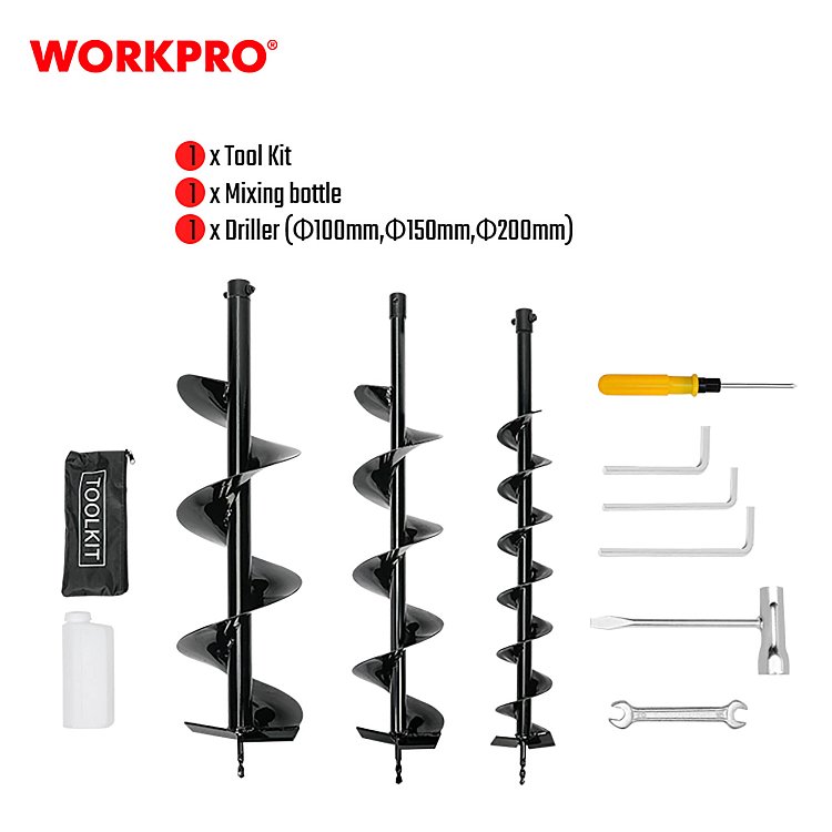 WORKPRO γεωτρύπανο για διάνοιξη εδαφών και φύτευση δέντρων