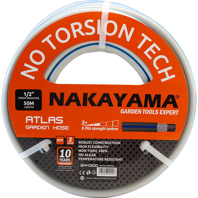 Τομή λάστιχου Nakayama Atlas με τις στρώσεις του, γκρι εξωτερικά με μπλε ρίγα