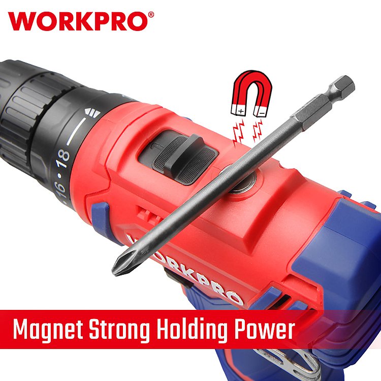 Επαναφορτιζόμενο εργαλείο WORKPRO 12V-Li (2×2,0Ah) με Soft Grip λαβή