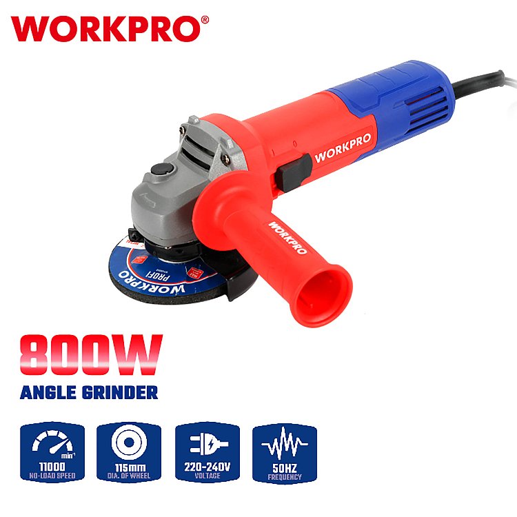 Γωνιακός Τροχός WORKPRO 800W Φ115mm PROFI – Επαγγελματικός μικρός γωνιακός τροχός