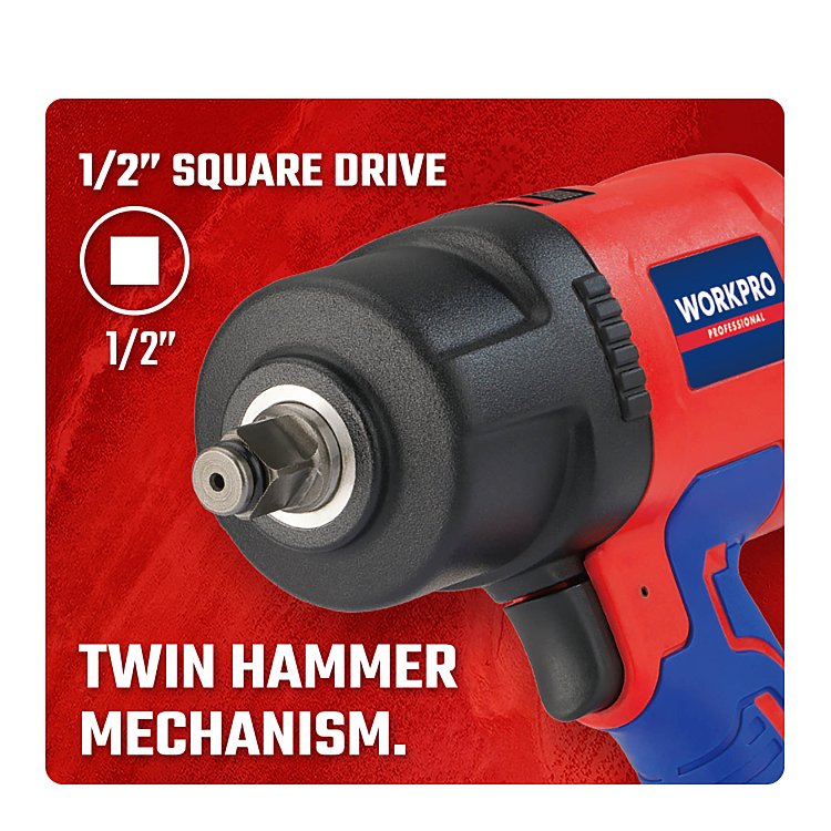 Εργαλείο αέρος WORKPRO PROFI για βίδες έως 16mm και 184 lt/min