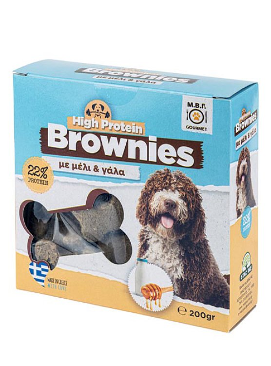 Μπισκότα σκύλου M.B.F. High Protein Brownies με μέλι και γάλα 200gr – Μαλακές πρωτεϊνούχες λιχουδιές για ενέργεια και ευεξία