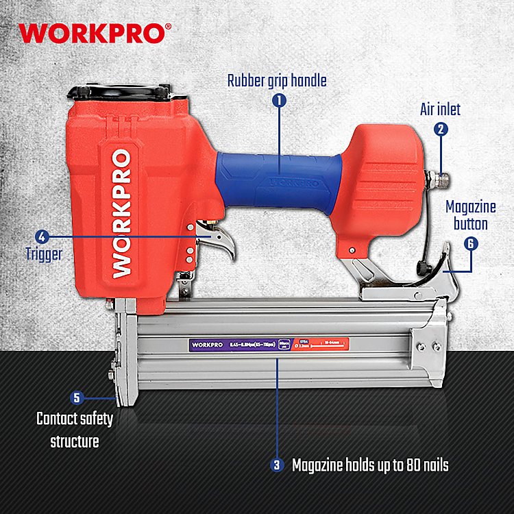Επαγγελματικό καρφωτικό WORKPRO PROFI για πρόκες 18–64mm