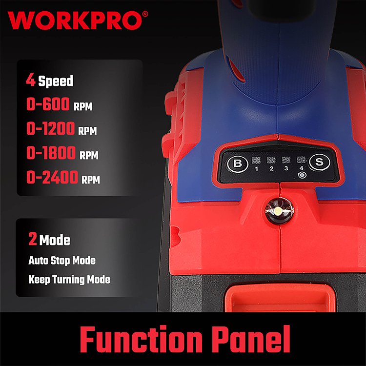 Brushless παλμικό κατσαβίδι WORKPRO PROFI 20V-Li SOLO