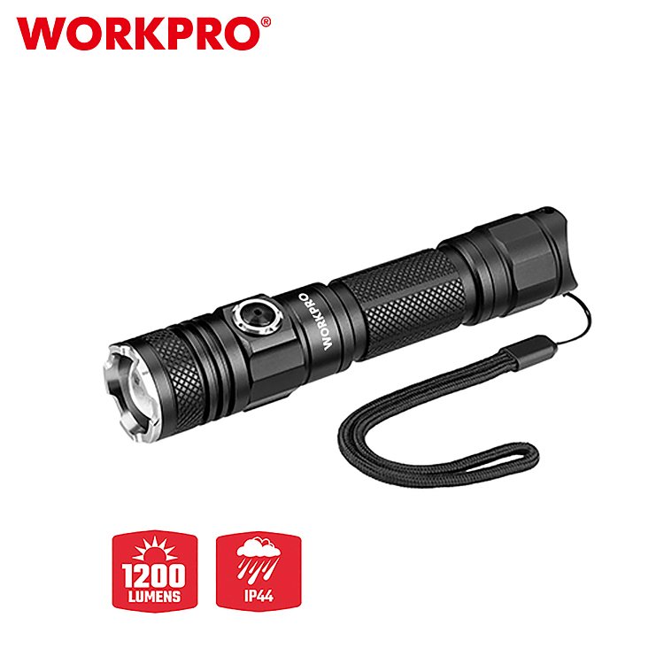 Φακός LED WORKPRO WP351006 επαναφορτιζόμενος 1200Lm 135m με μπαταρία 18650 2000mAh