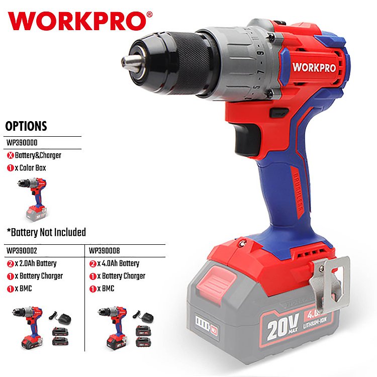 WORKPRO WP390000 δραπανοκατσάβιδο με LED φωτισμό και Soft Grip