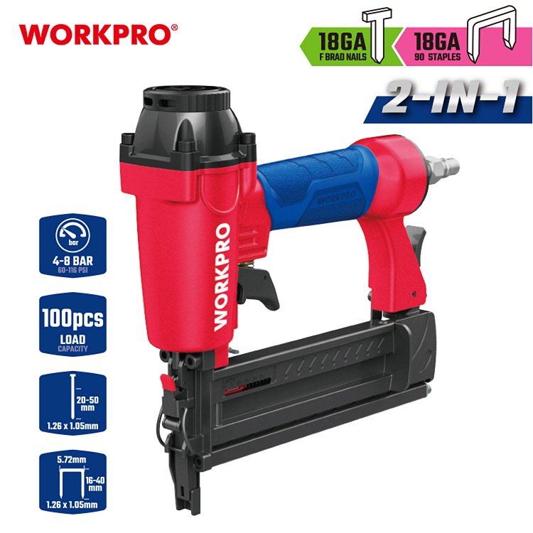Καρφωτικό Αέρος WORKPRO WP513003 PROFI για Πρόκες & Δίχαλα F50/5040 GA18